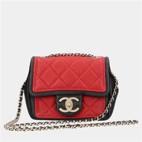 mini flag bag chanel|Chanel Lambskin Quilted Mini Graphic Flap Bag Black.